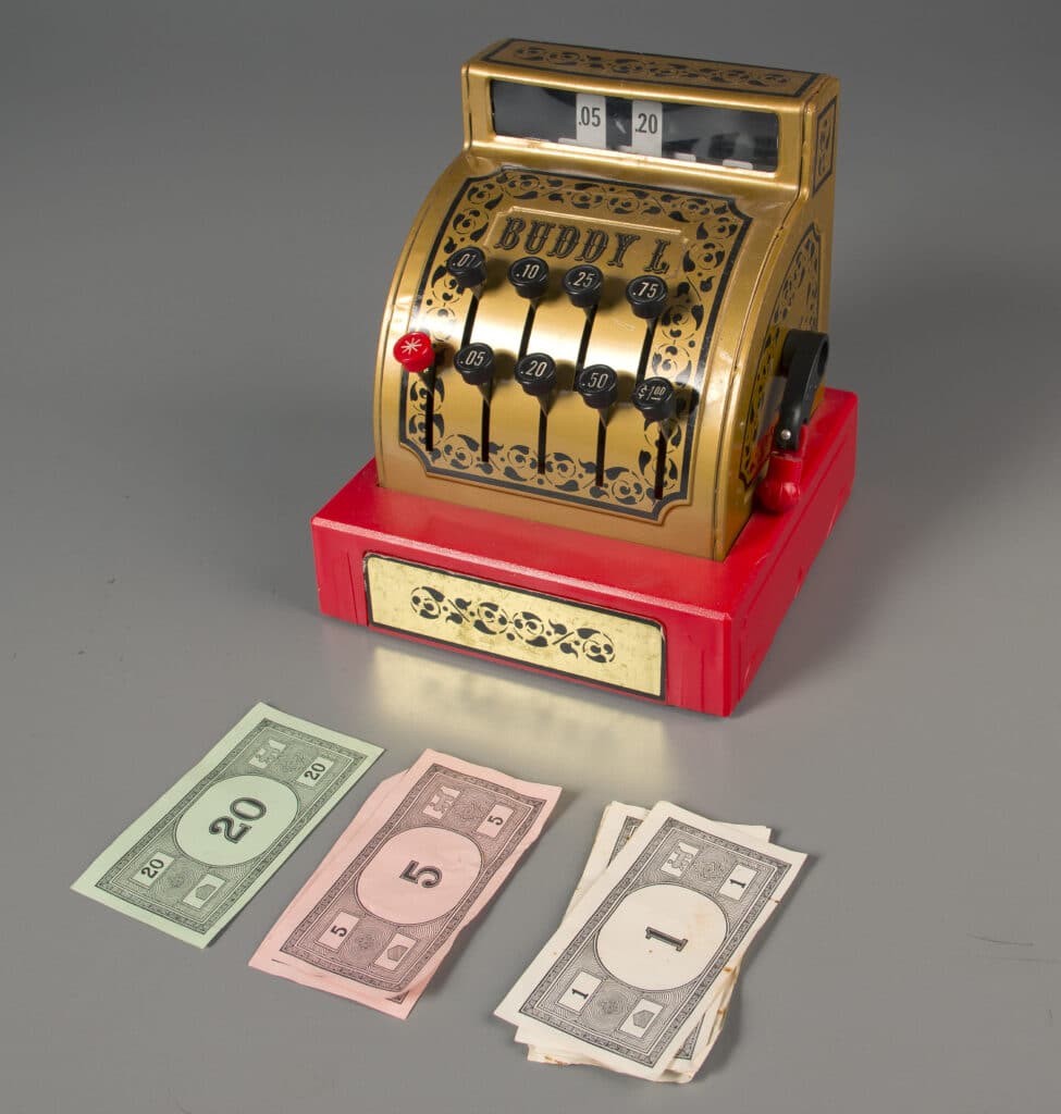 Buddy "L" Old Fashioned Cash Register #2505, 1976, gift of James A. Cameron III, The Strong, Rochester, New York.