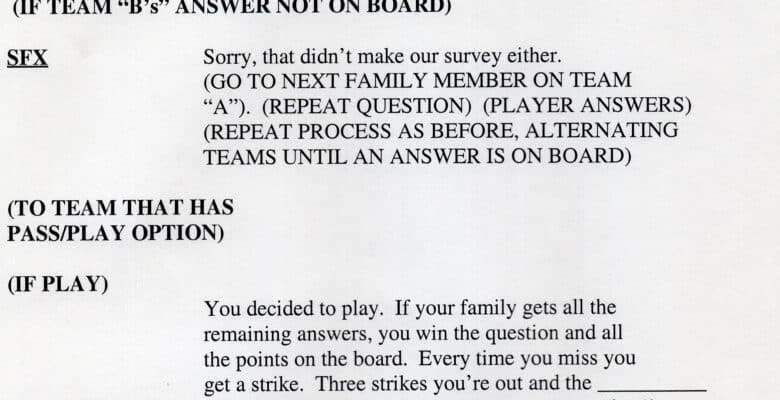 Family fued script 3