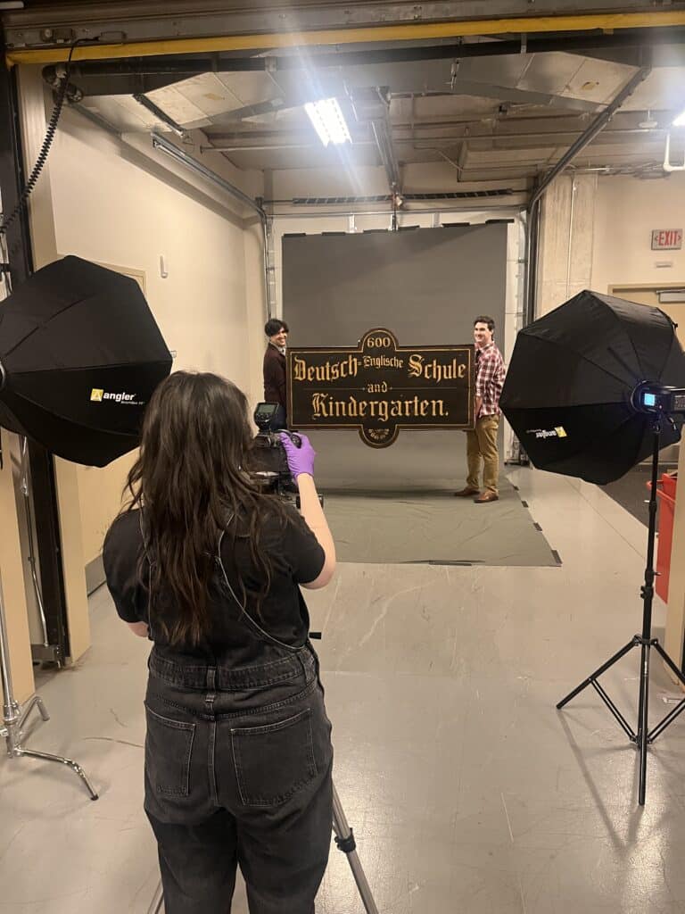 Curator Mirek Stolee and I assisting with large scale photography. 