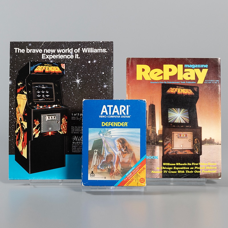 Atari Defender artifacts and magazines