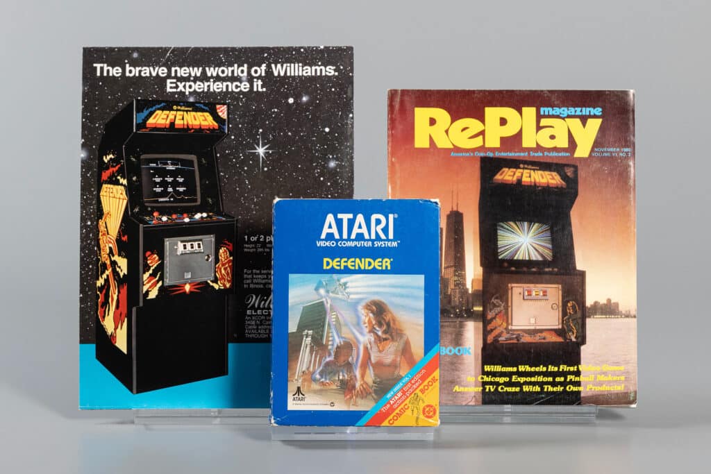 Atari Defender artifacts and magazines