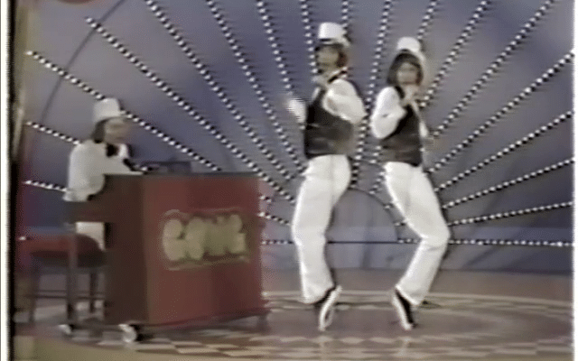 Paul Reubens on the set of The Gong Show